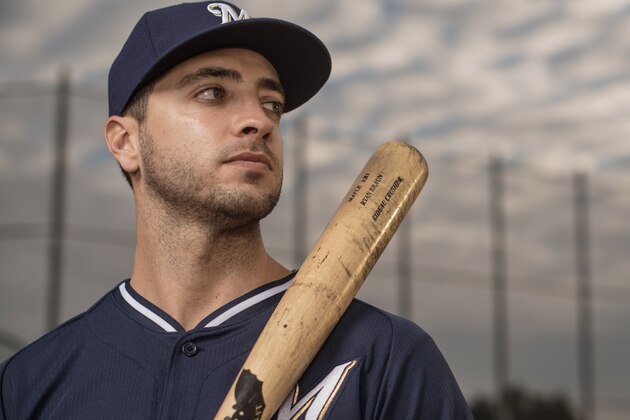 MARYVALE, AZ - FEBRUARY 23:  Ryan Braun #8 of the Milwaukee Brewers poses for a portrait on photo day at the Milwaukee Brewers Spring Training Complex in Maryvale, Arizona on February 23, 2014. (Photo by Rob Tringali/Getty Images)