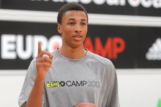 TREVISO, ITALY - JUNE 10:  Dante Exum practices during adidas Eurocamp day three at La Ghirada sports center on June 10, 2013 in Treviso, Italy.  (Photo by Roberto Serra/Iguana Press/Getty Images)