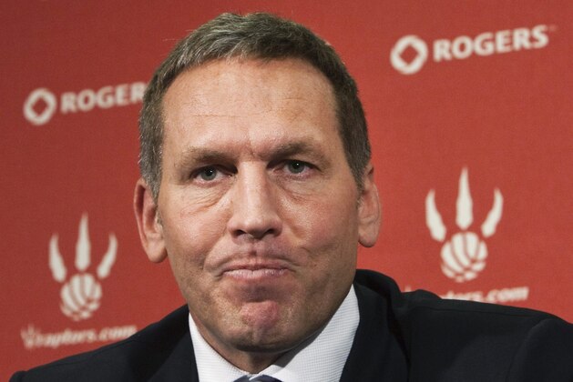 Toronto Raptors General Manager Bryan Colangelo speaks to the media in Toronto on Monday, April 19, 2010. Colangelo addressed the media Monday, less than a week after his team was eliminated from post-season contention for the seventh time in nine seasons. THE CANADIAN PRESS/Nathan Denette