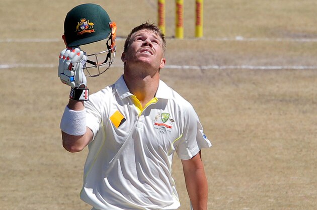 CAPE TOWN, SOUTH AFRICA - MARCH 01:  David Warner of Australia celebrates his century during day 1 of the 3rd Test match between South Africa and Australia at Sahara Park Newlands on March 01, 2014 in Cape Town, South Africa. (Photo by Carl Fourie/Gallo Images/Getty Images)