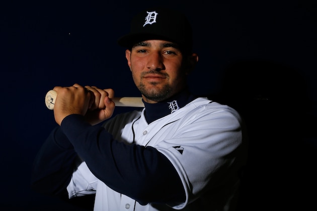 LAKELAND, FL - FEBRUARY 23:  Nick Castellanos #9 of the Detroit Tigers poses for a portrait during photo day on February 23, 2014 at Joker Marchant Stadium in Lakeland, Florida.  (Photo by Kevin C. Cox/Getty Images)