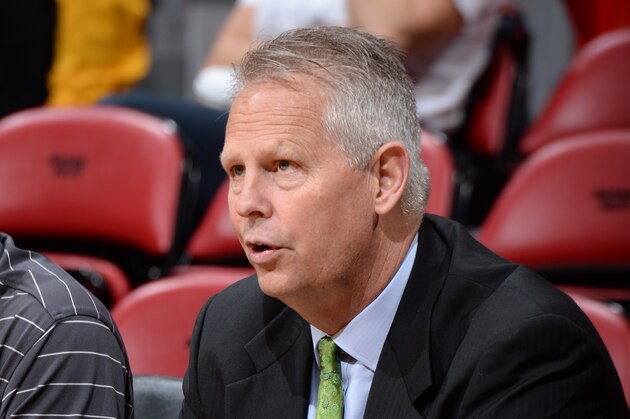 MIAMI, FL- JANUARY 21:  Danny Ainge of the Boston Celtics during the game against the Miami Heat at the American Airlines Arena in Miami, Florida on January 21, 2014.  NOTE TO USER: User expressly acknowledges and agrees that, by downloading and or using this photograph, User is consenting to the terms and conditions of the Getty Images License Agreement. Mandatory Copyright Notice: Copyright 2014 NBAE  (Photo by Andrew D. Bernstein/NBAE via Getty Images)