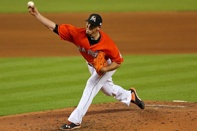 MIAMI, FL - SEPTEMBER 11:  Jose Fernandez #16 of the Miami Marlins pitches during a game against the Atlanta Braves at Marlins Park on September 11, 2013 in Miami, Florida.  (Photo by Mike Ehrmann/Getty Images)
