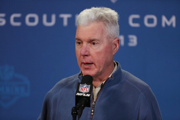 Feb 22, 2013; Indianapolis, IN, USA; Green Bay Packers general manager Ted Thompson speaks at a press conference during the 2013 NFL Combine at Lucas Oil Stadium.  Mandatory Credit: Brian Spurlock-USA TODAY Sports