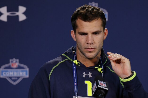 Central Florida quarterback Blake Bortles answers a question during a news conference at the NFL football scouting combine in Indianapolis, Friday, Feb. 21, 2014. (AP Photo/Michael Conroy) Central Florida quarterback Blake Bortles answers a question during a news conference at the NFL football scouting combine in Indianapolis, Friday, Feb. 21, 2014. (AP Photo/Michael Conroy)