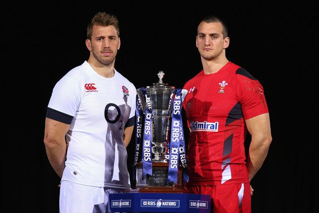 LONDON, ENGLAND - JANUARY 22:  Captains Chris Robshaw of England and Sam Warburton of Wales pose for a photo during the RBS Six Nations Launch at The Hurlingham Club on January 22, 2014 in London, England.  (Photo by Bryn Lennon/Getty Images)