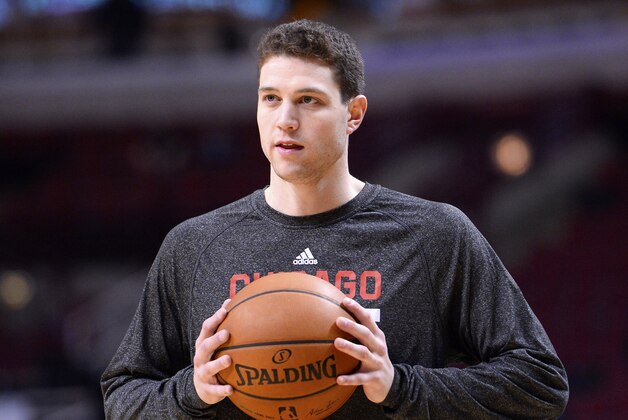 Mar 2, 2014; Chicago, IL, USA; Chicago Bulls guard Jimmer Fredette works out before the game against the New York Knicks at the United Center. Mandatory Credit: Mike DiNovo-USA TODAY Sports