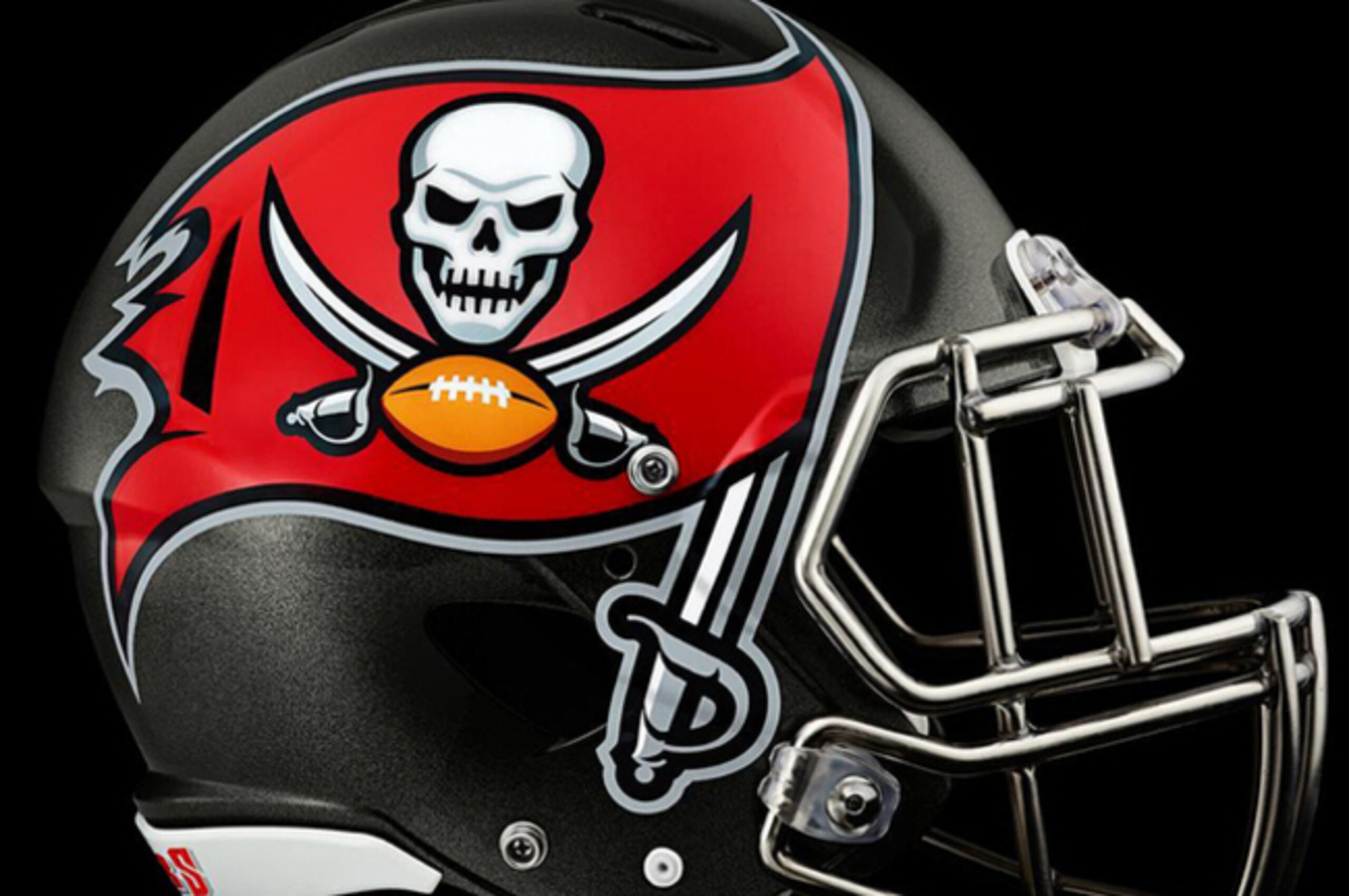 This image provided by the Tampa Bay Buccaneers shows the new team helmet logo which was unveiled Thursday, Feb. 20, 2014, in Tampa, Fla. (AP Photo/Tampa Bay Buccaneers)