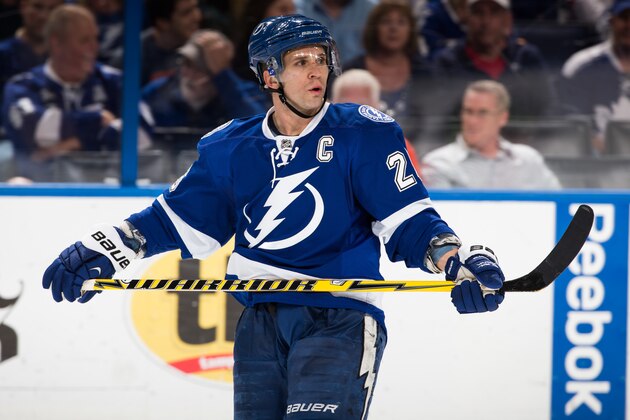 TAMPA, FL - FEBRUARY 6: Martin St. Louis #26 of the Tampa Bay Lightning skates against the Toronto Maple Leafs at the Tampa Bay Times Forum on February 6, 2014 in Tampa, Florida.  (Photo by Scott Audette/NHLI via Getty Images)