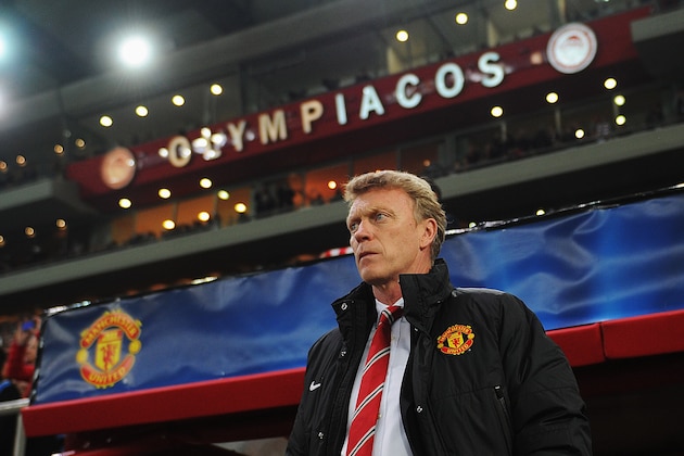 PIRAEUS, GREECE - FEBRUARY 25: Manchester United manager David Moyes looks on before the UEFA Champions League Round of 16 first leg match between Olympiacos FC and Manchester United at Karaiskakis Stadium on February 25, 2014 in Piraeus, Greece. (Photo by Michael Regan/Getty Images) PIRAEUS, GREECE - FEBRUARY 25: Manchester United manager David Moyes looks on before the UEFA Champions League Round of 16 first leg match between Olympiacos FC and Manchester United at Karaiskakis Stadium on February 25, 2014 in Piraeus, Greece. (Photo by Michael Regan/Getty Images)