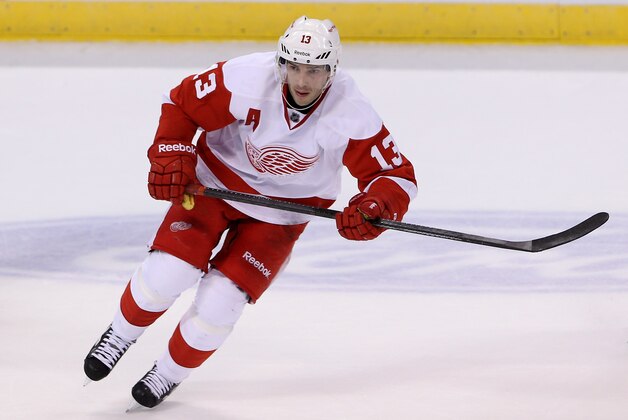 Dec 28, 2013; Sunrise, FL, USA;  Detroit Red Wings center Pavel Datsyuk (13) skates in the second period of a game against the Florida Panthers at BB&T Center.  Mandatory Credit: Robert Mayer-USA TODAY Sports