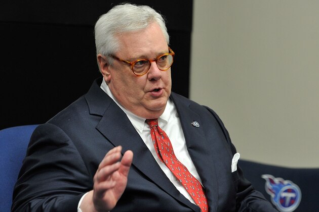 NASHVILLE, TN - JANUARY 14: President/CEO Tommy Smith of the Tennessee Titans addresses the media at the Saint Thomas Sports Park on January 14, 2014 in Nashville, Tennessee. (Photo by Frederick Breedon/Getty Images) NASHVILLE, TN - JANUARY 14: President/CEO Tommy Smith of the Tennessee Titans addresses the media at the Saint Thomas Sports Park on January 14, 2014 in Nashville, Tennessee. (Photo by Frederick Breedon/Getty Images)