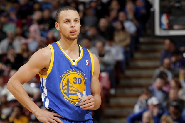 SACRAMENTO, CA - FEBRUARY 19: Stephen Curry #30 of the Golden State Warriors in a game against the Sacramento Kings on February 19, 2014 at Sleep Train Arena in Sacramento, California. NOTE TO USER: User expressly acknowledges and agrees that, by downloading and or using this photograph, User is consenting to the terms and conditions of the Getty Images Agreement. Mandatory Copyright Notice: Copyright 2014 NBAE (Photo by Rocky Widner/NBAE via Getty Images) SACRAMENTO, CA - FEBRUARY 19: Stephen Curry #30 of the Golden State Warriors in a game against the Sacramento Kings on February 19, 2014 at Sleep Train Arena in Sacramento, California. NOTE TO USER: User expressly acknowledges and agrees that, by downloading and or using this photograph, User is consenting to the terms and conditions of the Getty Images Agreement. Mandatory Copyright Notice: Copyright 2014 NBAE (Photo by Rocky Widner/NBAE via Getty Images)