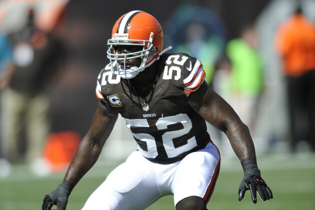 Cleveland Browns middle linebacker D'Qwell Jackson (52) during an NFL football game against the Miami Dolphins Sunday, Sept. 8, 2013, in Cleveland. Miami won 23-10. (AP Photo/David Richard)