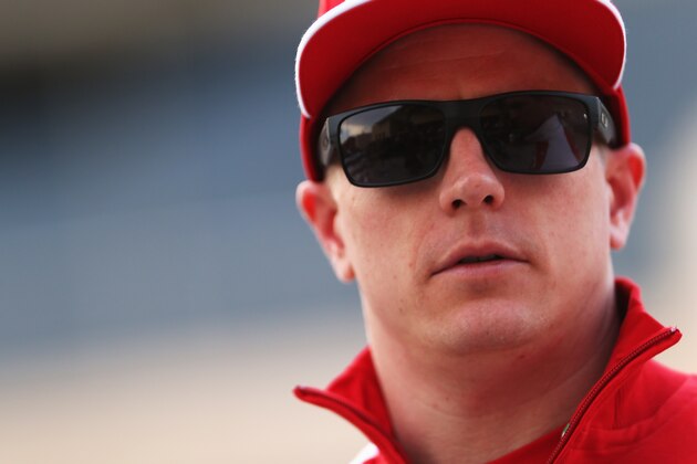 BAHRAIN, BAHRAIN - FEBRUARY 22:  Kimi Raikkonen of Finland and Ferrari talks at the drivers interview session following day four of Formula One Winter Testing at the Bahrain International Circuit on February 22, 2014 in Bahrain, Bahrain.  (Photo by Mark Thompson/Getty Images)
