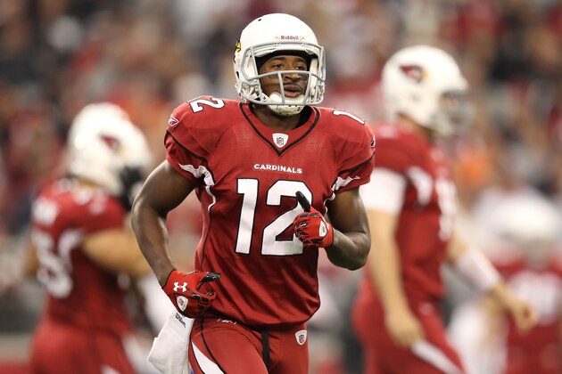 GLENDALE, AZ - DECEMBER 18:  Wide receiver Andre Roberts #12 of the Arizona Cardinals during the NFL game against the Cleveland Browns at the University of Phoenix Stadium on December 18, 2011 in Glendale, Arizona. The Cardinals defeated the Browns 20-17 in overtime.  (Photo by Christian Petersen/Getty Images)