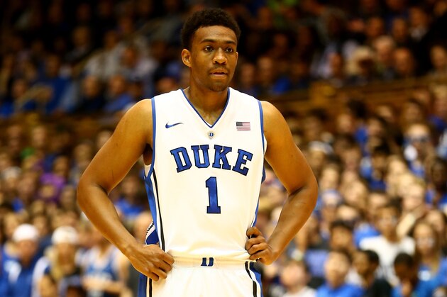 DURHAM, NC - NOVEMBER 08:  Jabari Parker #1 of the Duke Blue Devils during their game at Cameron Indoor Stadium on November 8, 2013 in Durham, North Carolina.  (Photo by Streeter Lecka/Getty Images)