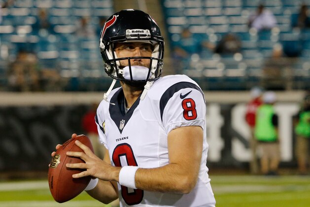 JACKSONVILLE, FL - DECEMBER 05:  Matt Schaub #8 of the Houston Texans warms up before the game against the Jacksonville Jaguars at EverBank Field on December 5, 2013 in Jacksonville, Florida.  (Photo by Sam Greenwood/Getty Images)