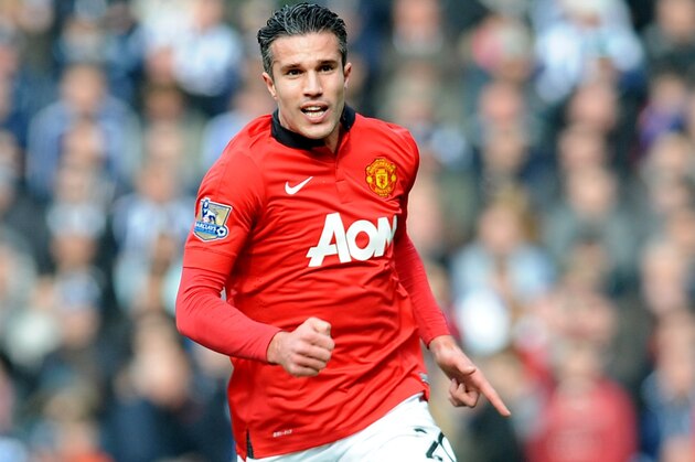Manchester United's Robin van Persie  during the English Premier League soccer match between West Bromwich Albion and Manchester United at The Hawthorns Stadium in West Bromwich, England, Saturday, March 8, 2014.  (AP Photo/Rui Vieira)