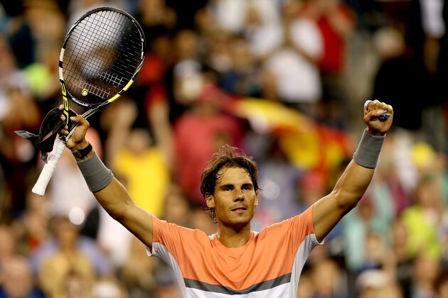 INDIAN WELLS, CA - MARCH 08: Rafael Nadal of Spoain celebrates his win over Radek Stepanek of Czech Republic during the BNP Parabas Open at the Indian Wells Tennis Garden on March 8, 2014 in Indian Wells, California. (Photo by Matthew Stockman/Getty Images) INDIAN WELLS, CA - MARCH 08: Rafael Nadal of Spoain celebrates his win over Radek Stepanek of Czech Republic during the BNP Parabas Open at the Indian Wells Tennis Garden on March 8, 2014 in Indian Wells, California. (Photo by Matthew Stockman/Getty Images)