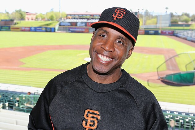 SCOTTSDALE, AZ - MARCH 10:  Barry Bonds of the San Francisco Giants speaks during a press conference about his return to the organization as a special hitting coach for one week of Spring Training at Scottsdale Stadium on March 10, 2014 in Scottsdale, Arizona.  (Photo by Christian Petersen/Getty Images)