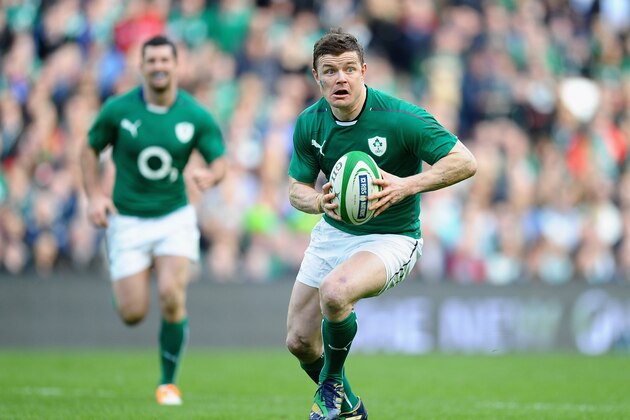 DUBLIN, IRELAND - MARCH 08:  Brian O'Driscoll of Ireland in action during the RBS Six Nations match between Ireland and Italy at Aviva Stadium on March 8, 2014 in Dublin, Ireland.  (Photo by Laurence Griffiths/Getty Images)