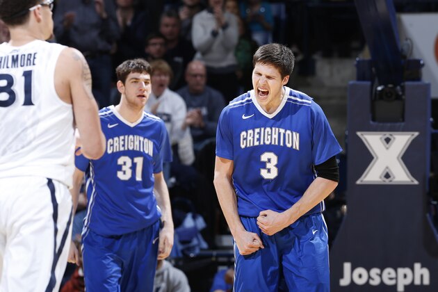 CINCINNATI, OH - MARCH 1: Doug McDermott #3 of the Creighton Bluejays reacts during the game against the Xavier Musketeers at Cintas Center on March 1, 2014 in Cincinnati, Ohio. Xavier won the game 75-69. (Photo by Joe Robbins/Getty Images)