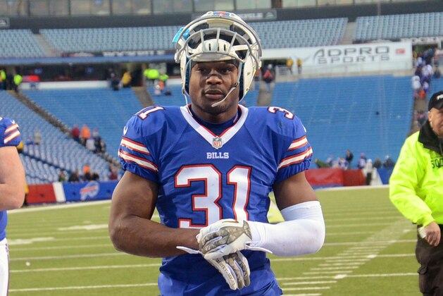 Buffalo Bills free safety Jairus Byrd (31) walks off the field after an NFL football game against the New York Jets on Sunday, Nov. 17, 2013, in Orchard Park, N.Y. Buffalo won 37-14. (AP Photo/Heather Ainsworth)