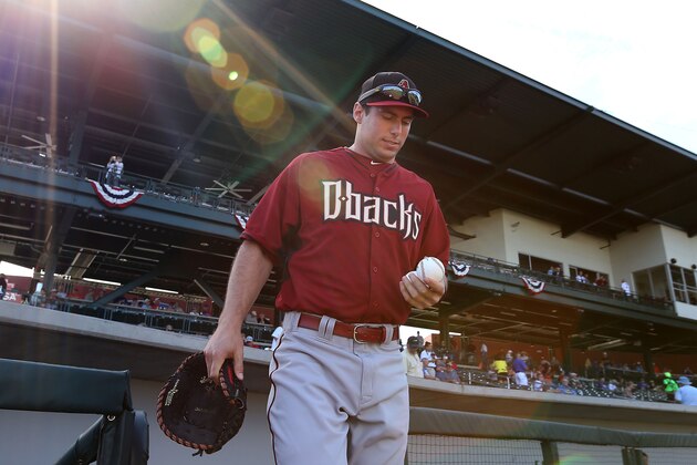 MESA, AZ - FEBRUARY 27:  Paul Goldschmidt #44 of the Arizona Diamondbacks takes the field before the spring training game against the Chicago Cubs at Cubs Park on February 27, 2014 in Mesa, Arizona  (Photo by Christian Petersen/Getty Images)