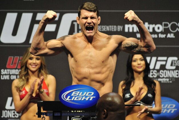 Apr 26, 2013; Newark, NJ, USA; Michael Bisping weighs in for his middleweight bout against Alan Belcher (not pictured) at the Prudential Center. Mandatory Credit: Joe Camporeale-USA TODAY Sports