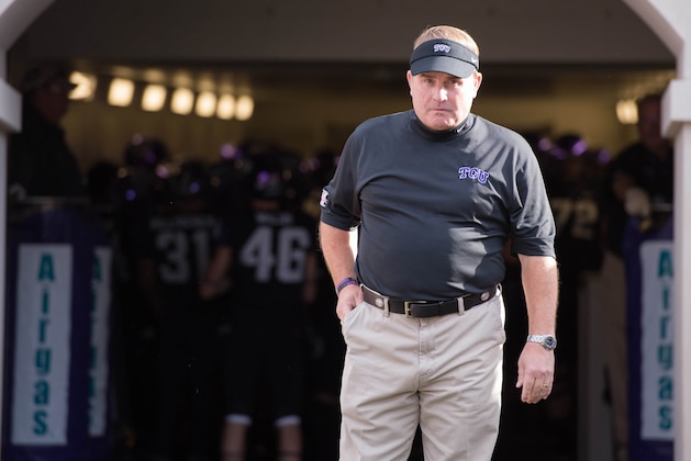 Nov 30, 2013; Fort Worth, TX, USA; TCU Horned Frogs head coach Gary Patterson before the game against the Baylor Bears at Amon G. Carter Stadium. The Bears defeated the Horned Frogs 41-38. Mandatory Credit: Jerome Miron-USA TODAY Sports