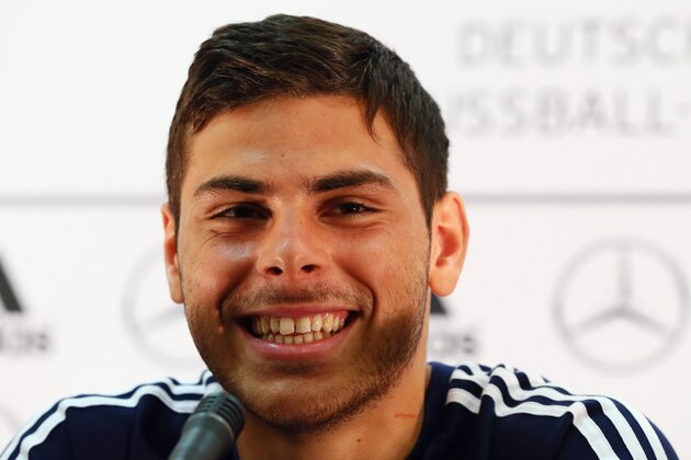 TEL AVIV, ISRAEL - JUNE 07:  Kevin Volland attends a Germany U21 press conference at Marina Hotel on June 7, 2013 in Tel Aviv, Israel.  (Photo by Alex Grimm/Getty Images)