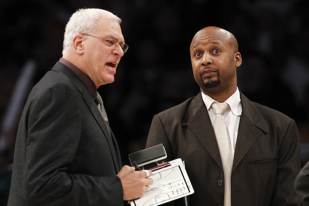 Los Angeles Lakers' head coach Phil Jackson, left, and assistant coach Brian Shaw stand together during a timeout against the Milwaukee Bucks' during the the second half of an NBA basketball game in Los Angeles on Tuesday, Dec. 21, 2010. The Bucks won 98-79. (AP Photo/Danny Moloshok) Los Angeles Lakers' head coach Phil Jackson, left, and assistant coach Brian Shaw stand together during a timeout against the Milwaukee Bucks' during the the second half of an NBA basketball game in Los Angeles on Tuesday, Dec. 21, 2010. The Bucks won 98-79. (AP Photo/Danny Moloshok)