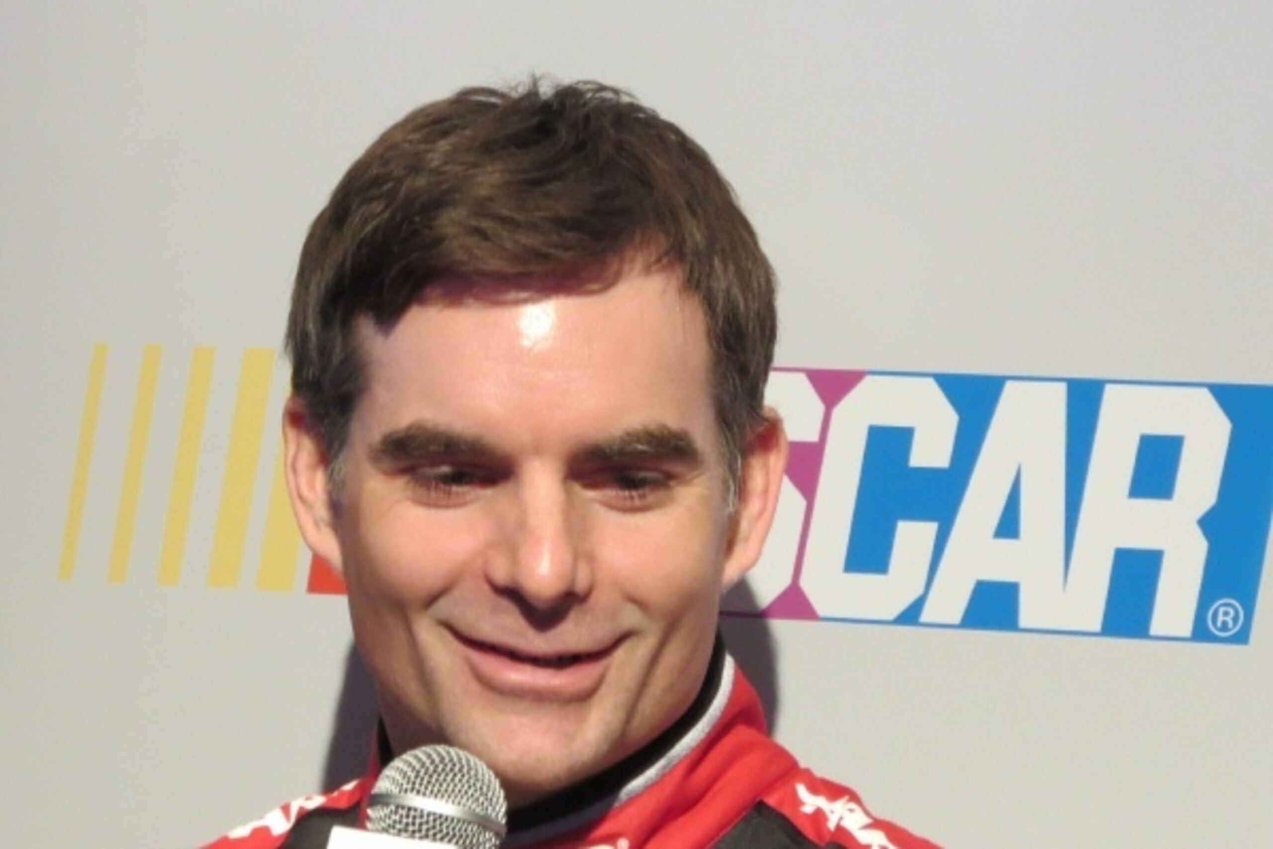 Jeff Gordon answers questions during NASCAR Daytona Media Day