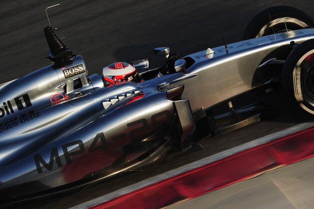 BAHRAIN, BAHRAIN - MARCH 01:  Kevin Magnussen of Denmark and McLaren drives during day three of Formula One Winter Testing at the Bahrain International Circuit on March 1, 2014 in Bahrain, Bahrain.  (Photo by Shaun Botterill/Getty Images)