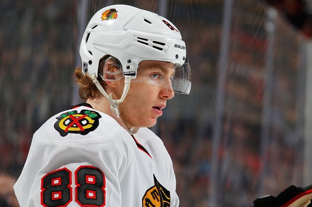 BUFFALO, NY - MARCH 09: Patrick Kane #88 of the Chicago Blackhawks prepares for a faceoff against the Buffalo Sabres on March 9, 2014 at the First Niagara Center in Buffalo, New York. (Photo by Bill Wippert/NHLI via Getty Images) BUFFALO, NY - MARCH 09: Patrick Kane #88 of the Chicago Blackhawks prepares for a faceoff against the Buffalo Sabres on March 9, 2014 at the First Niagara Center in Buffalo, New York. (Photo by Bill Wippert/NHLI via Getty Images)