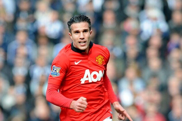 Manchester United's Robin van Persie  during the English Premier League soccer match between West Bromwich Albion and Manchester United at The Hawthorns Stadium in West Bromwich, England, Saturday, March 8, 2014.  (AP Photo/Rui Vieira)