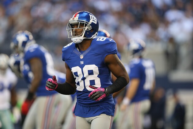 ARLINGTON, TX - OCTOBER 28:  Hakeem Nicks #88 of the New York Giants at Cowboys Stadium on October 28, 2012 in Arlington, Texas.  (Photo by Ronald Martinez/Getty Images)