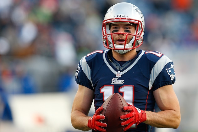 FOXBORO, MA - NOVEMBER 18: Julian Edelman #11 of the New England Patriots catches a pass before a game against  the Indianapolis Colts at Gillette Stadium on November 18, 2012 in Foxboro, Massachusetts. (Photo by Jim Rogash/Getty Images)