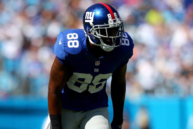 CHARLOTTE, NC - SEPTEMBER 22:  Hakeem Nicks #88 of the New York Giants during their game at Bank of America Stadium on September 22, 2013 in Charlotte, North Carolina.  (Photo by Streeter Lecka/Getty Images)