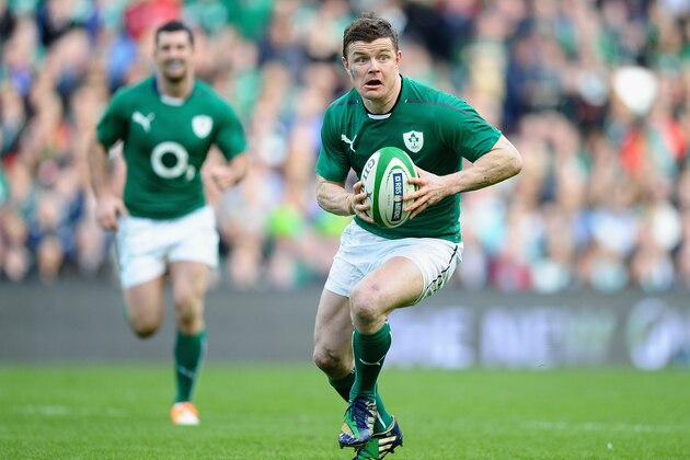 DUBLIN, IRELAND - MARCH 08:  Brian O'Driscoll of Ireland in action during the RBS Six Nations match between Ireland and Italy at Aviva Stadium on March 8, 2014 in Dublin, Ireland.  (Photo by Laurence Griffiths/Getty Images)