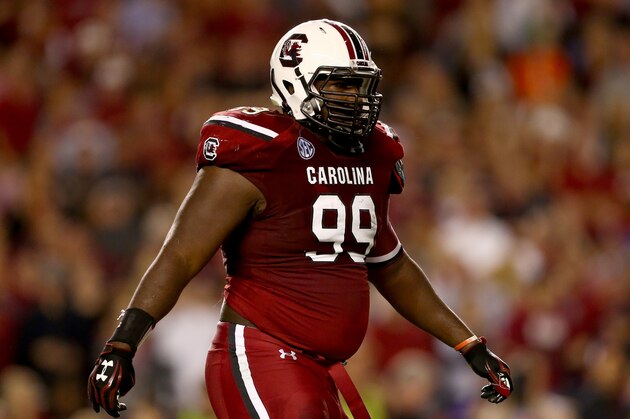 COLUMBIA, SC - NOVEMBER 16:  Kelcy Quarles #99 of the South Carolina Gamecocks during their game at Williams-Brice Stadium on November 16, 2013 in Columbia, South Carolina.  (Photo by Streeter Lecka/Getty Images)