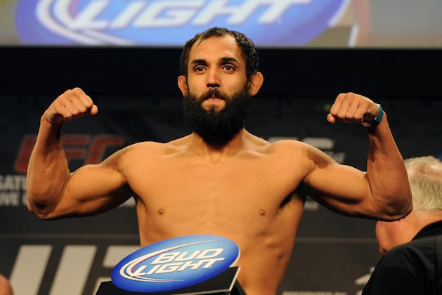 Nov 16, 2012; Montreal, QC, Canada; Johny Hendricks during the weigh-in for UFC 154 at New City Gas.  Mandatory Credit: Eric Bolte-USA TODAY Sports