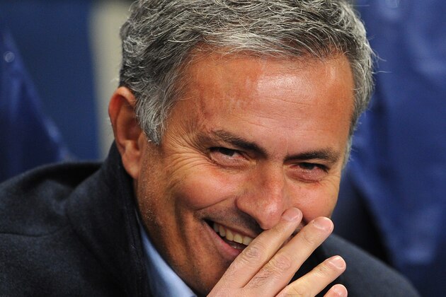 MANCHESTER, ENGLAND - NOVEMBER 21:  Real Madrid Head Coach Jose Mourinho smiles prior to the UEFA Champions League Group D match between Manchester City FC and Real Madrid CF at the Etihad Stadium on November 21, 2012 in Manchester, England. (Photo by Michael Regan/Getty Images)