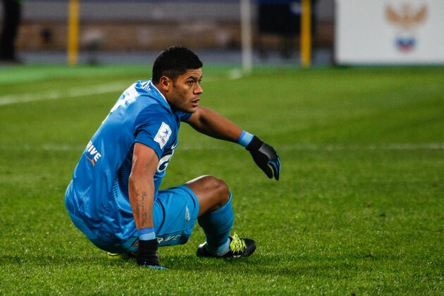 ST. PETERSBURG, RUSSIA - MARCH 09: Hulk of FC Zenit St. Petersburg looks on during the Russian Football League Championship match between FC Zenit St. Petersburg and FC Tom Tomsk at the Petrovsky stadium on March 09, 2014 in St. Petersburg, Russia. (Photo by Epsilon/Getty Images)