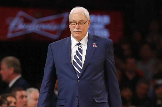 Apr 5, 2013; New York, NY, USA;  Phil Jackson in attendance during game between the New York Knicks and the Milwaukee Bucks at Madison Square Garden. New York Knicks defeat the Milwaukee Bucks 101-83. Mandatory Credit: Jim O'Connor-USA TODAY Sports
