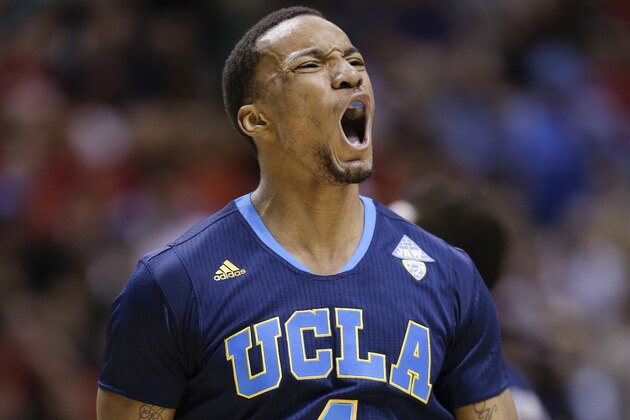 UCLA's Norman Powell reacts after scoring against Arizona in the first half during the championship game of the NCAA Pac-12 conference college basketball tournament, Saturday, March 15, 2014, in Las Vegas. (AP Photo/Julie Jacobson) UCLA's Norman Powell reacts after scoring against Arizona in the first half during the championship game of the NCAA Pac-12 conference college basketball tournament, Saturday, March 15, 2014, in Las Vegas. (AP Photo/Julie Jacobson)