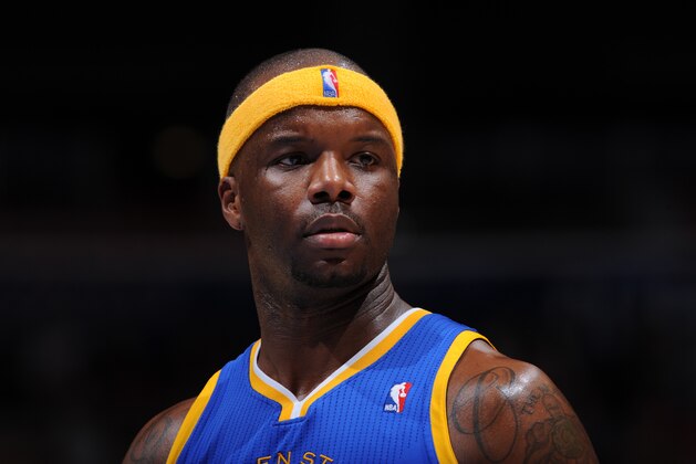 LOS ANGELES, CA - MARCH 12: Jermaine O'Neal #7 of the Golden State Warriors stands on the court during a game against the Los Angeles Clippers at Staples Center on March 12, 2014 in Los Angeles, California. NOTE TO USER: User expressly acknowledges and agrees that, by downloading and/or using this Photograph, user is consenting to the terms and conditions of the Getty Images License Agreement. Mandatory Copyright Notice: Copyright 2014 NBAE (Photo by Juan Ocampo/NBAE via Getty Images)