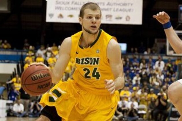 North Dakota State's Taylor Braun (24) drives against South Dakota State during their NCAA college basketball final game in the Summit League tournament, Tuesday, March 12, 2013, in Sioux Falls, S.D. South Dakota State won 73-67. (AP Photo/Elijah Van Benschoten) North Dakota State's Taylor Braun (24) drives against South Dakota State during their NCAA college basketball final game in the Summit League tournament, Tuesday, March 12, 2013, in Sioux Falls, S.D. South Dakota State won 73-67. (AP Photo/Elijah Van Benschoten)