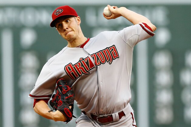 BOSTON, MA - AUGUST 3: Patrick Corbin #46 of the Arizona Diamondbacks pitches against the Boston Red Sox during the game on August 3, 2013 at Fenway Park in Boston, Massachusetts. (Photo by Jared Wickerham/Getty Images)